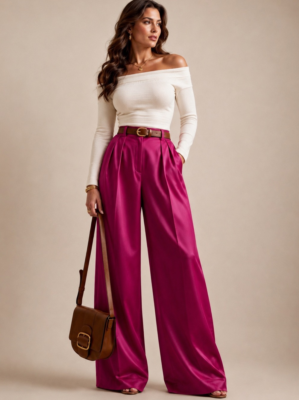 BANANA REPUBLIC Silky Pleated Wide-Leg Pants Women's Size 6